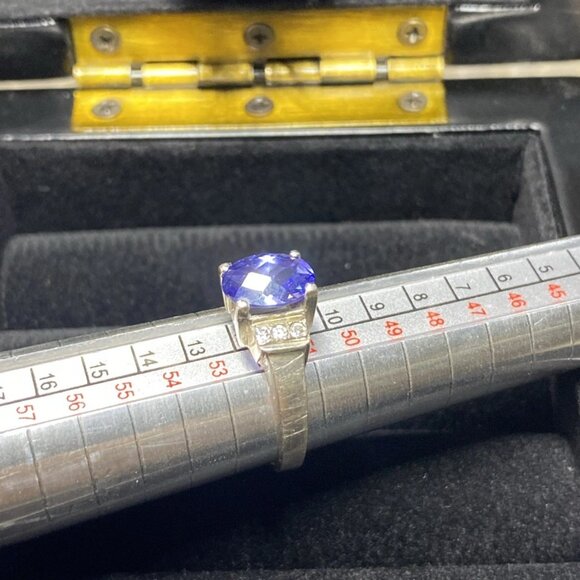 Sterling Silver 925 Ring w Blue Violet Gemstone – Tanzanite Look - Picture 7 of 12